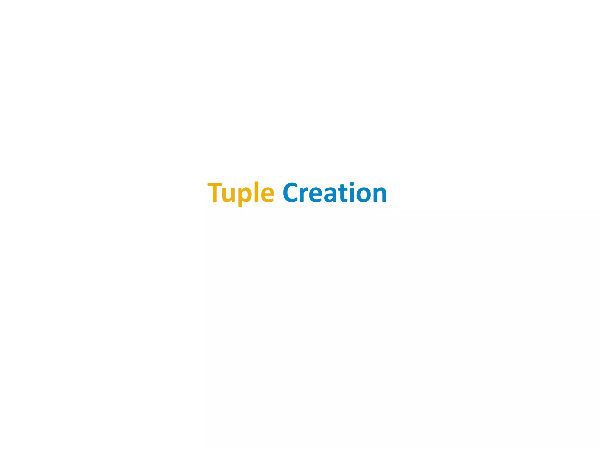 Tuple Creation
 