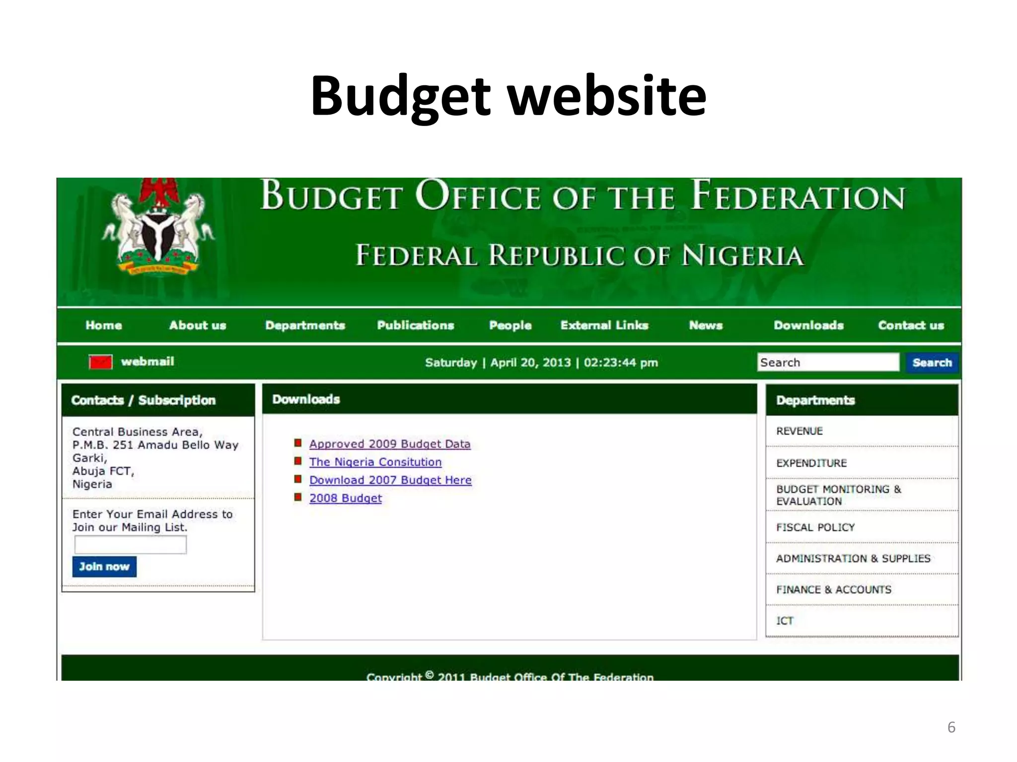 Budget website
6
 