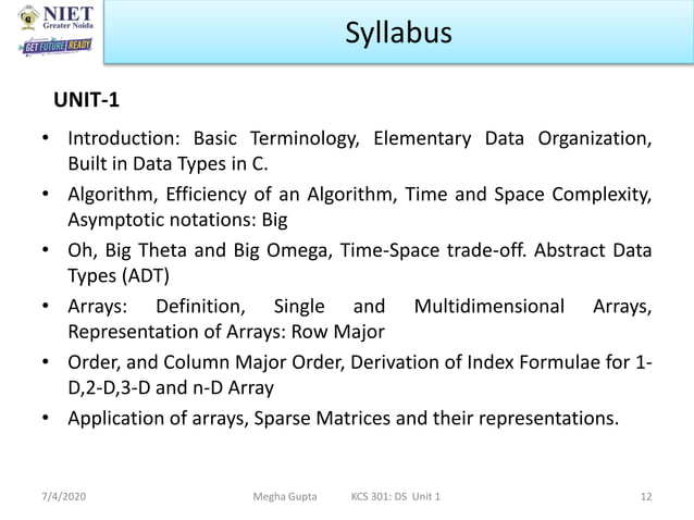 Introduction to Data Structure | PPT
