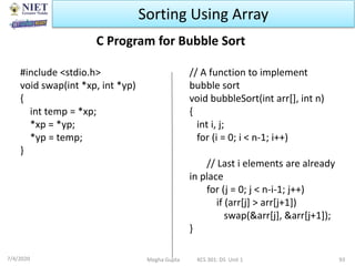 Void Sorting Algorithm Introduction to Data Structure | PPTX
