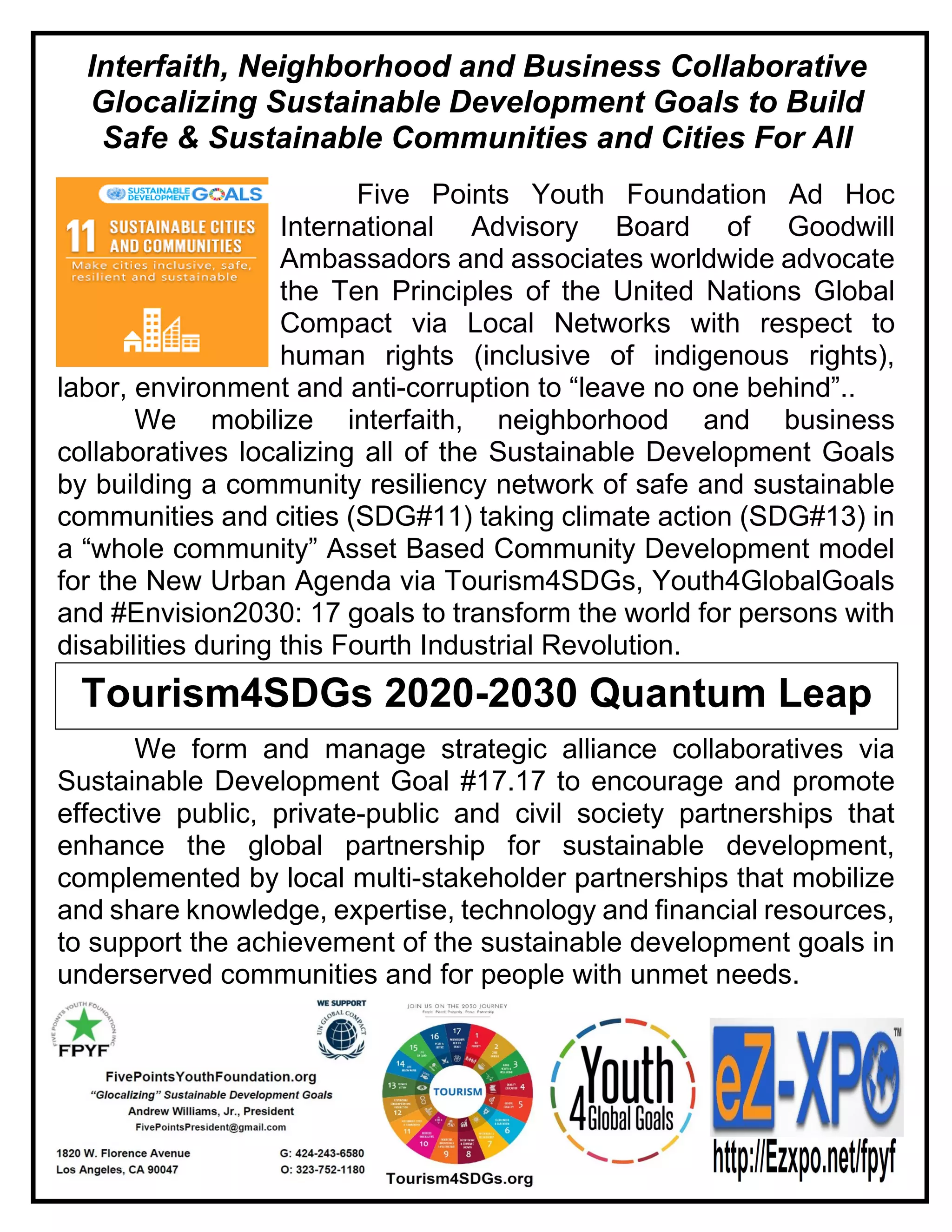UPDATED v20191203A FPYF Tourism4SDGs Youth4SDGs Ad Hoc International  Advisory Board Member Bios | PDF