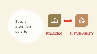 Special
attention
paid to
FINANCING SUSTAINABILITY
 