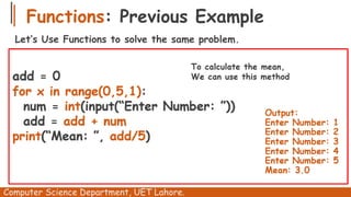 Updated Week 06 and 07 Functions In Python.pptx