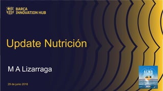 Update Nutrición
29 de junio 2018
M A Lizarraga
 