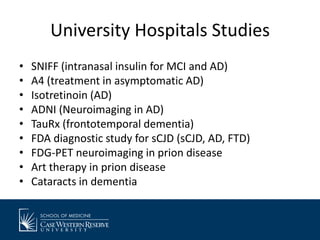 Sniff Study Update on Clinical Research in Dementia | PPTX
