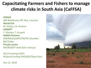 ICRISAT Global Planning Meeting 2019: Update on Funding status and focus of the CRP’s WLE & CCAFS