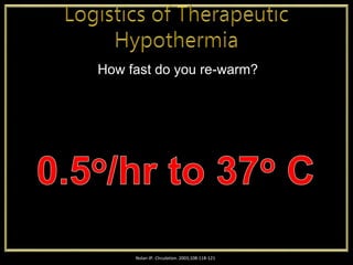 Nolan JP. CIrculation. 2003;108:118-121
How fast do you re-warm?
 
