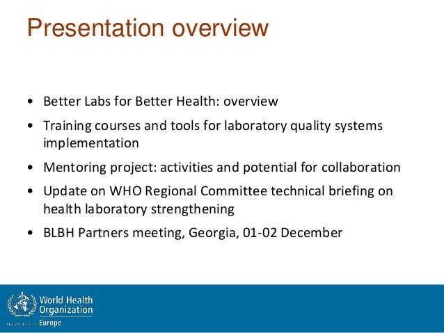 update on who laboratory strengthening initiative laboratory presentation
