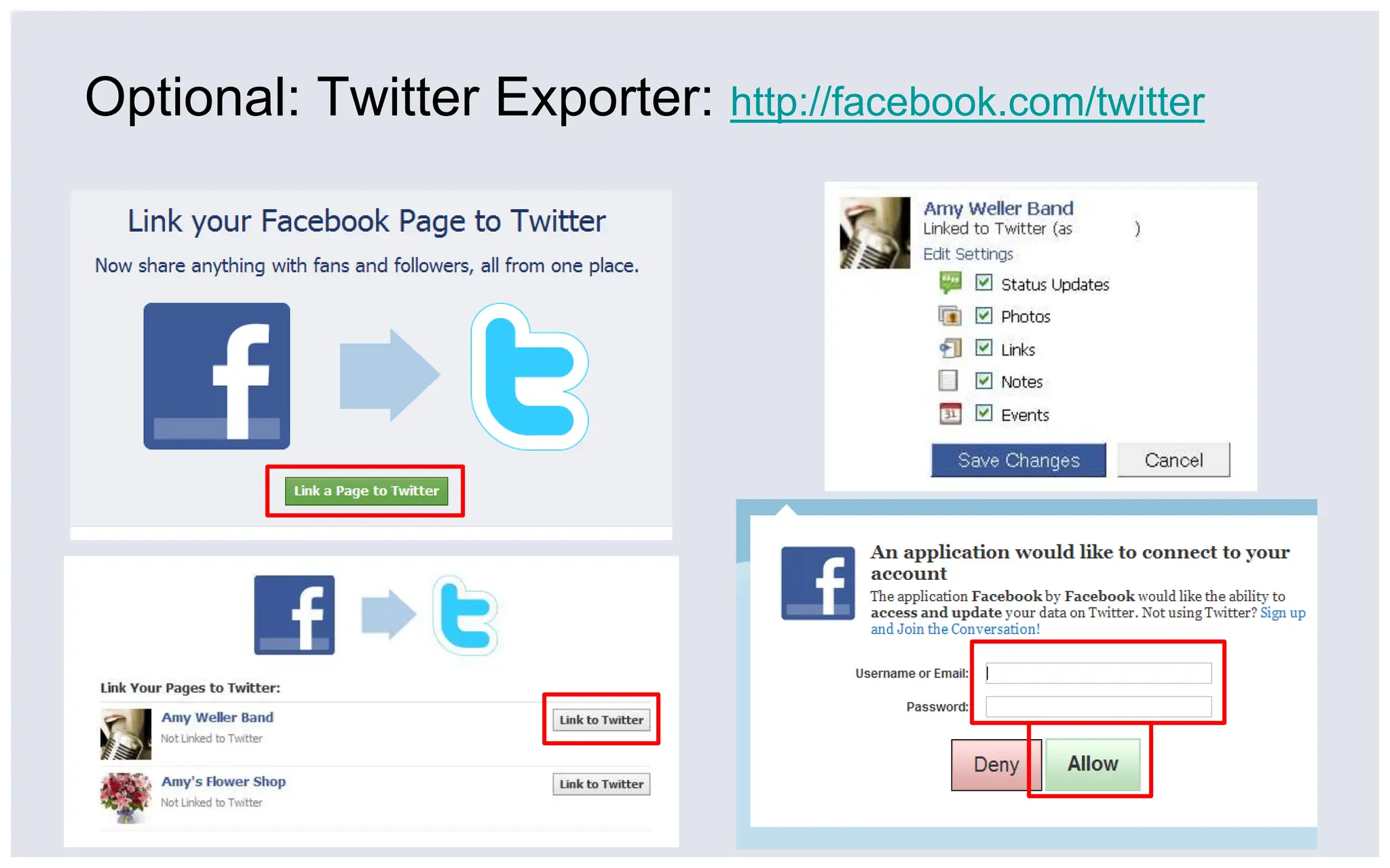 Optional: Twitter Exporter: http://facebook.com/twitterYou 