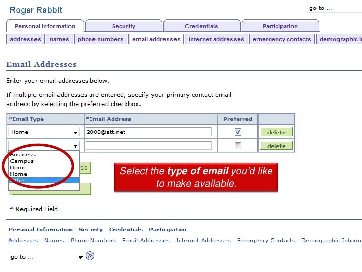 select the type of email youd like to make available