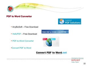 PDF to Word Convertor AnyBizSoft – Free Download HelloPDF  – Free Download PDF-to-Word Converter Convert PDF to Word 