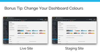 Bonus Tip: Change Your Dashboard Colours
Live Site Staging Site
 