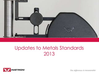 Updates to Metals Standards
2013
 