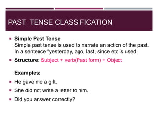 Tense and its clasification | PPTX