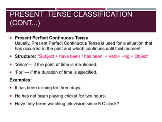 Tense and its clasification | PPTX