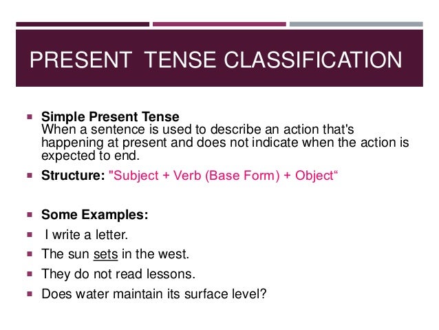 Tense and its clasification Tense and its clasification