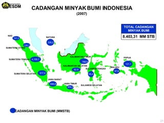 Cadangan minyak bumi di indonesia tersebar di