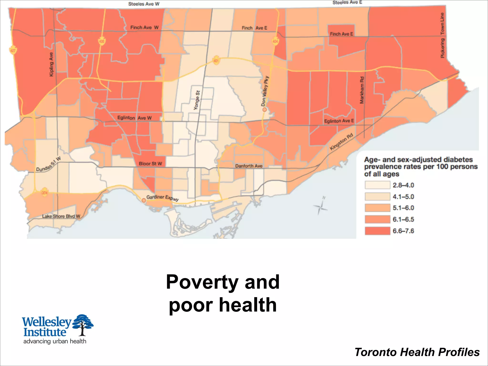 Poverty and
poor health
Toronto Health Profiles
 
