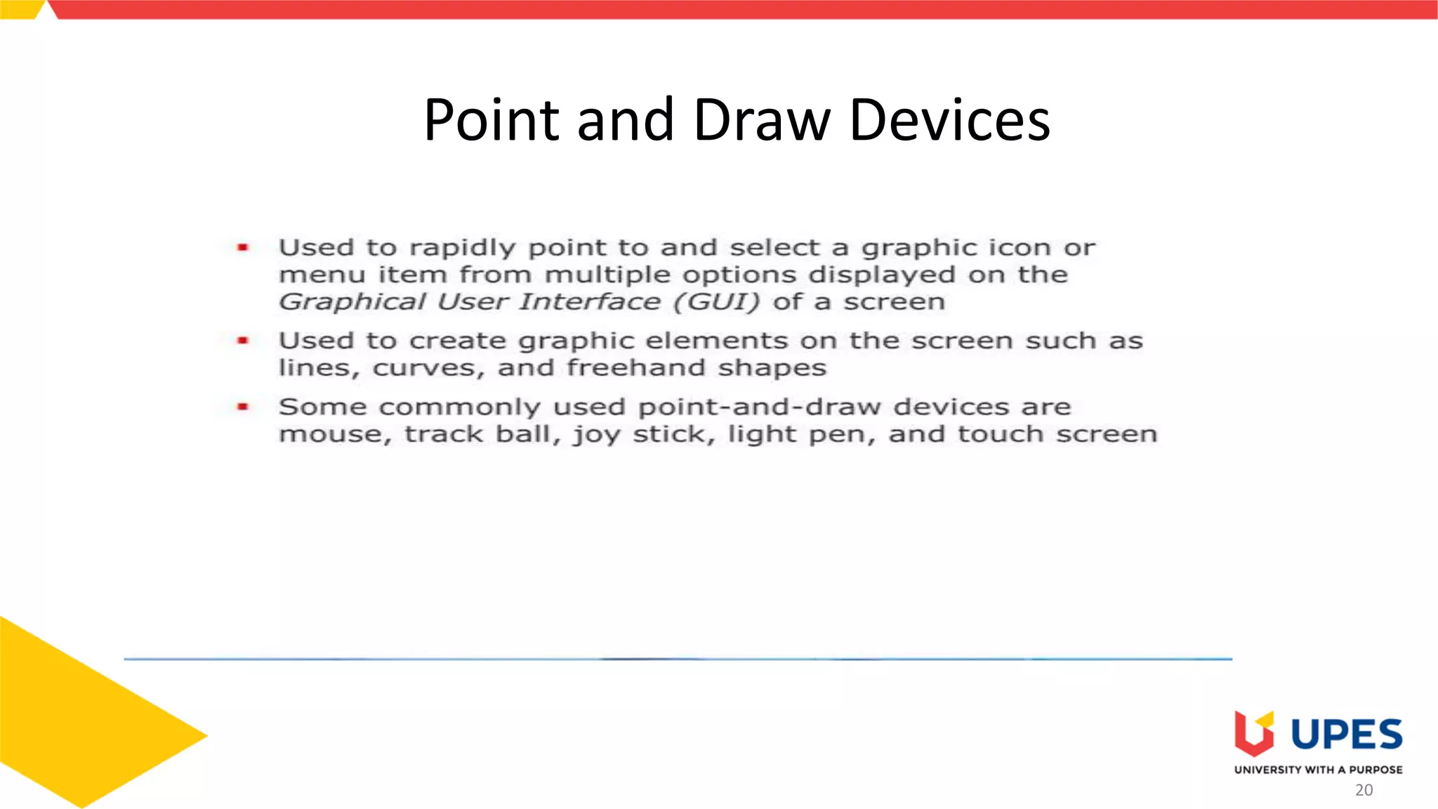 20
Point and Draw Devices
 