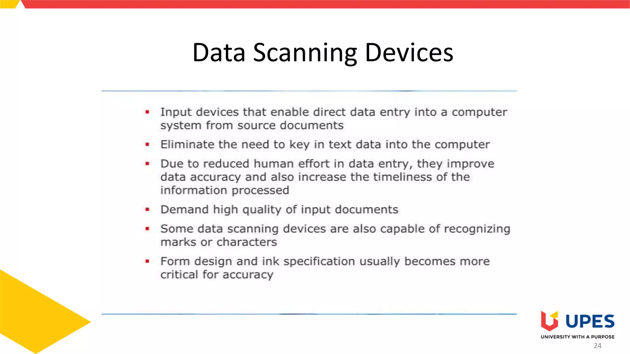 24
Data Scanning Devices
 