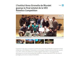 UPF-UOC Dilluns del Màster. Tecnologies creatives a l’aula Programació i robòtica educativa