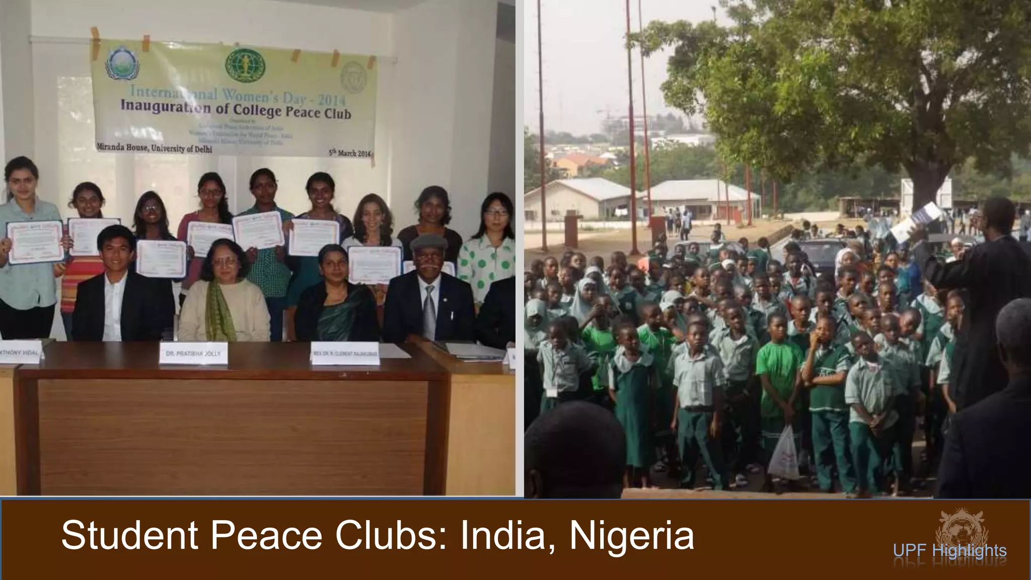 Student Peace Clubs: India, Nigeria UPF Highlights
 