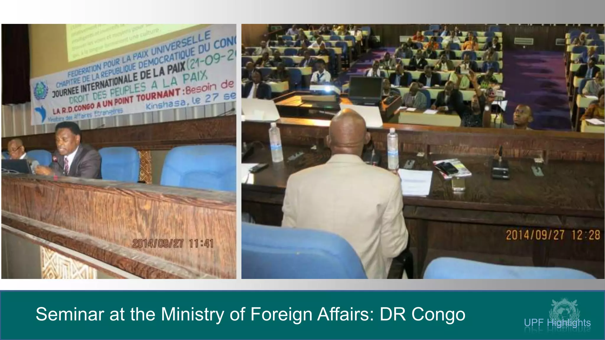 Seminar at the Ministry of Foreign Affairs: DR Congo UPF Highlights
 