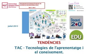 TENDÈNCIES
TAC - Tecnologies de l’aprenentatge i
el coneixement.
Cristóbal Suárez
Juliol 2013
 