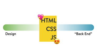 HTML
CSS
JS
😍
💖
Design “Back End”
 