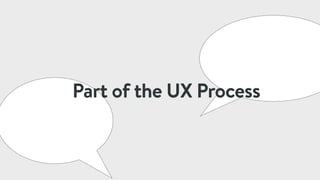 Part of the UX Process
 