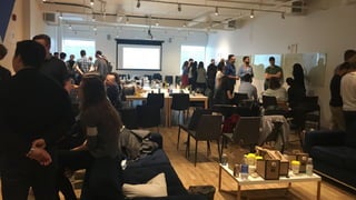 This is a picture of a kickoff that happened just las week - this is several different projects teams, all under 1 product domain exploring user journeys together. This is a mix of
UXers from design, content, research, and front end, mixed with some of our support team, data engineers, and back end developers - all talking about user challenges. This is
what that diagram looks like in practice.
 