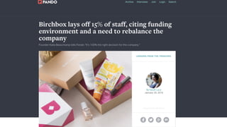 18
“Winter is
Coming”
message
received by
portfolio
companies
 