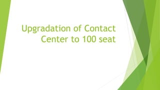 Upgradation of Contact
Center to 100 seat
 