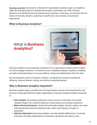 Understand the Basics of Business Analytics | PDF