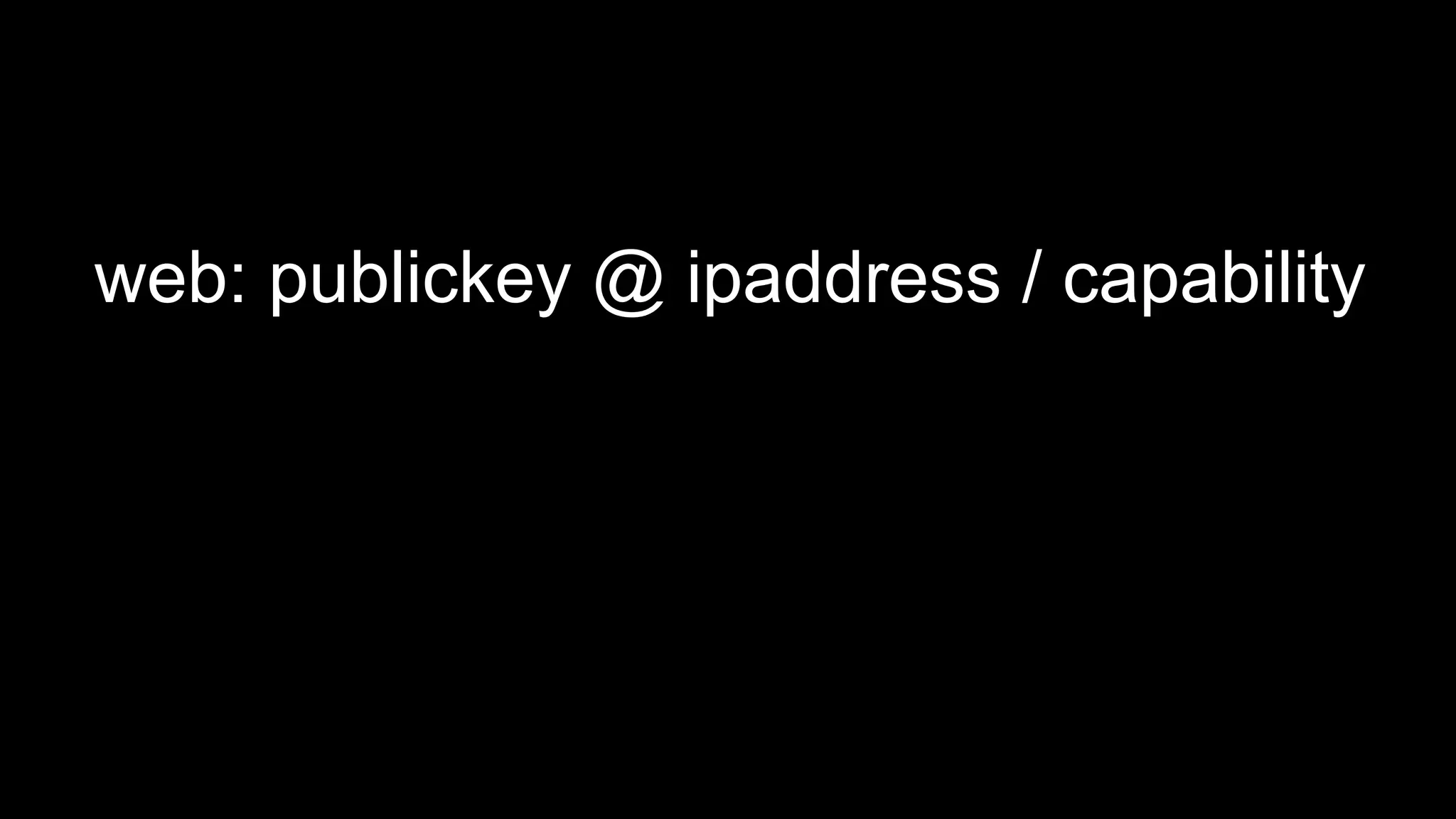 web: publickey @ ipaddress / capability