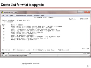 Copyright iTech Solutions
54
Create List for what to upgrade
 