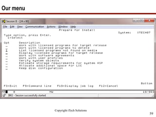 Copyright iTech Solutions
59
Our menu
 