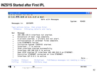 Copyright iTech Solutions
82
INZSYS Started after First IPL
 