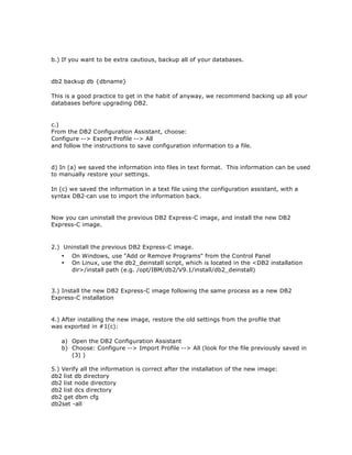 DB2 Upgrade instructions | PDF