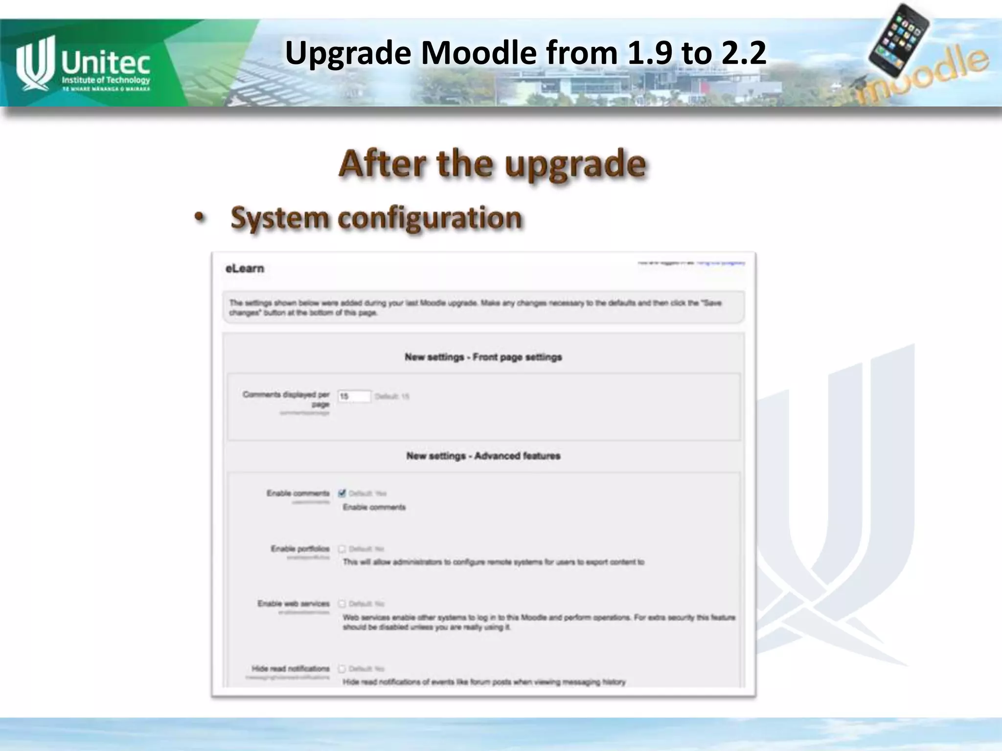 Upgrade Moodle from 1.9 to 2.2