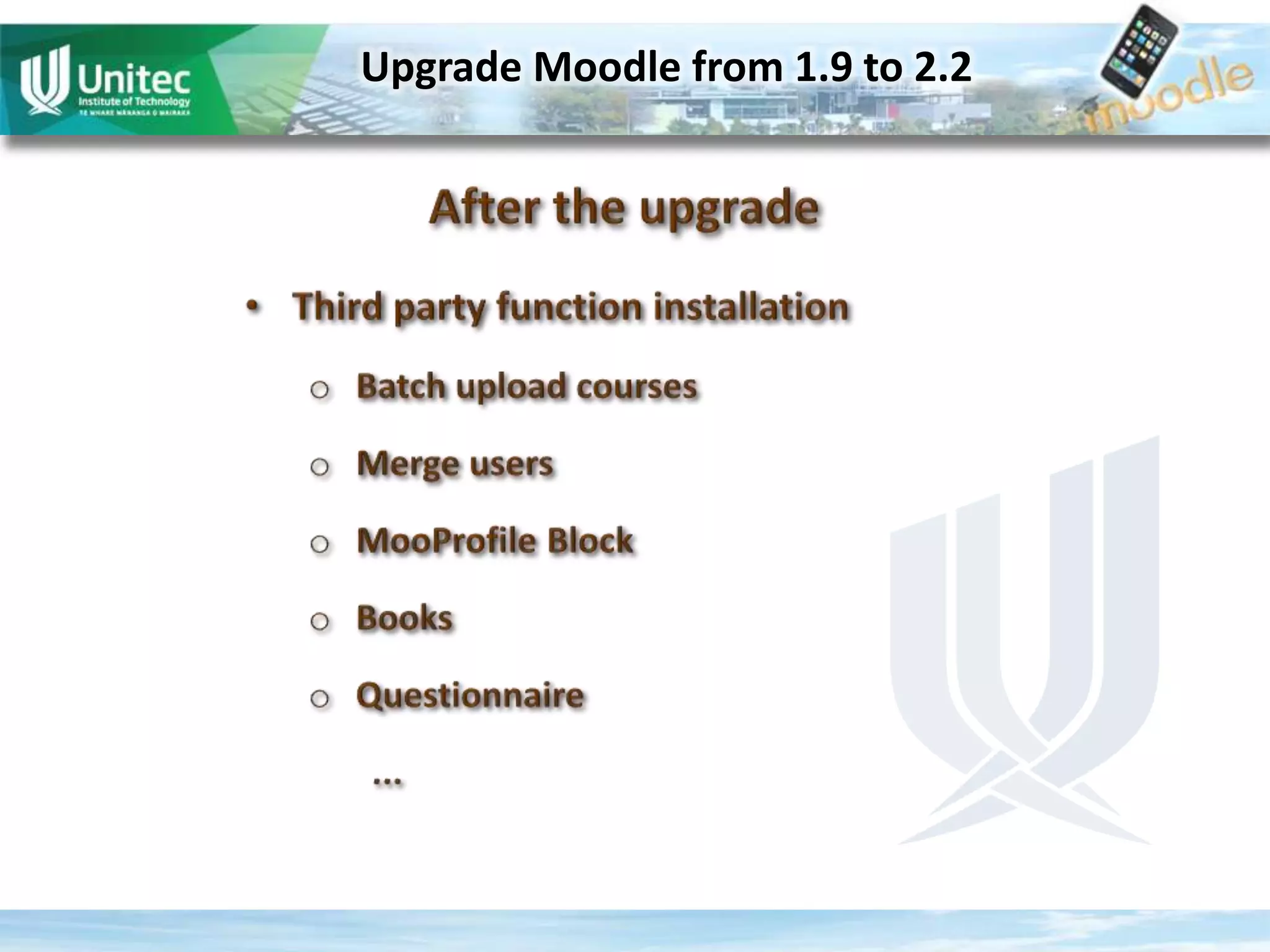 Upgrade Moodle from 1.9 to 2.2