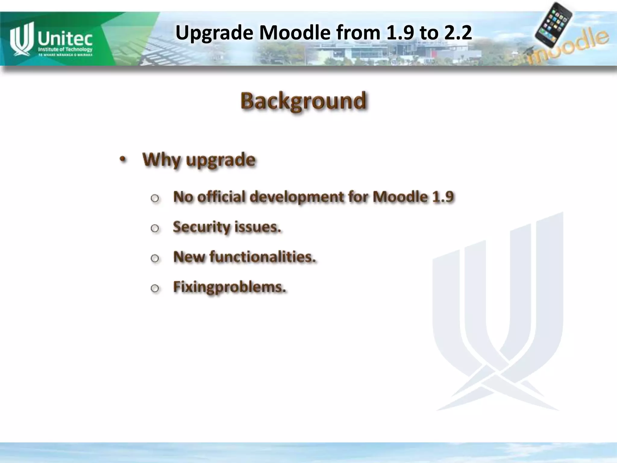 Upgrade Moodle from 1.9 to 2.2