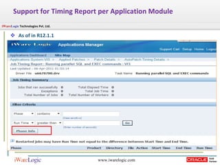 Support for Timing Report per Application Module As of in R12.1.1 