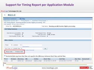 Support for Timing Report per Application Module R12.1.3 