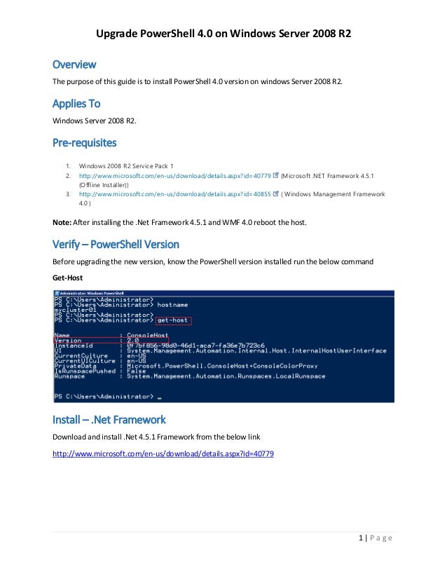 Powershell Server 2008 R2 _ Updating PowerShell Version on Windows – UPJWJ