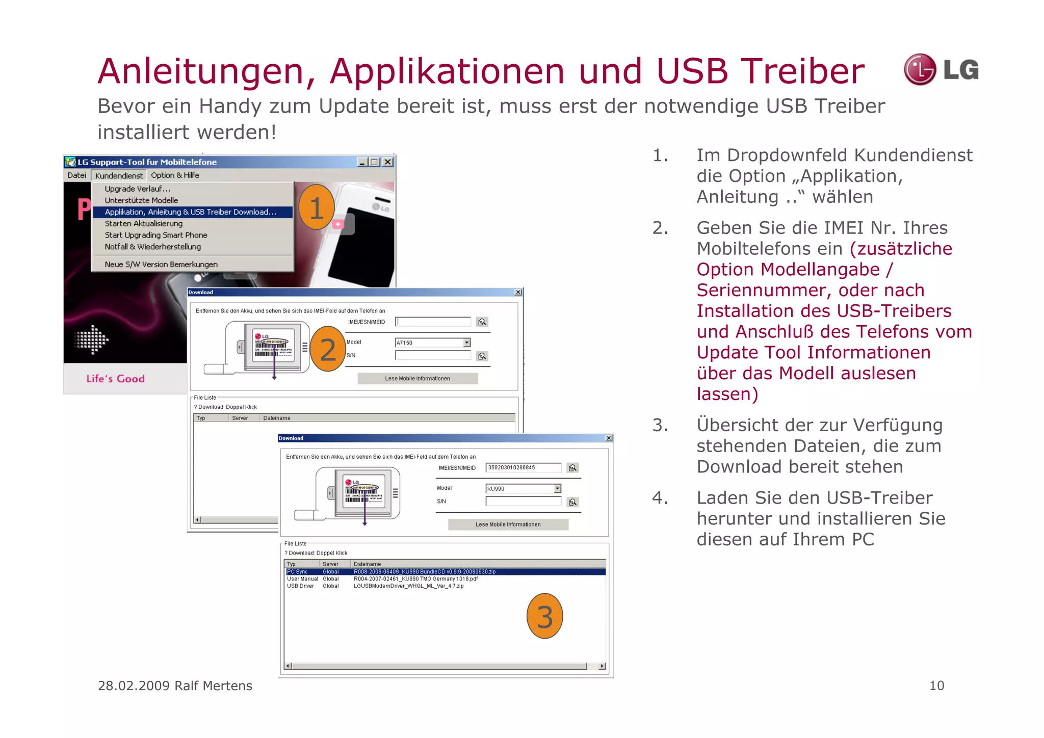 LG Guide für Update Programm für Handys