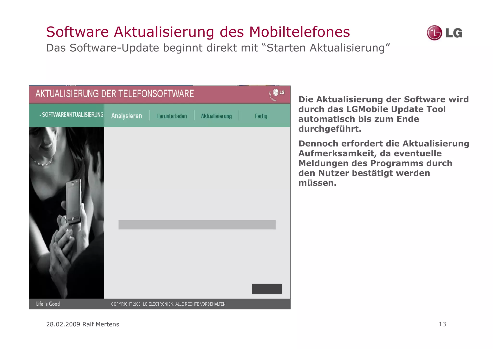 LG Guide für Update Programm für Handys