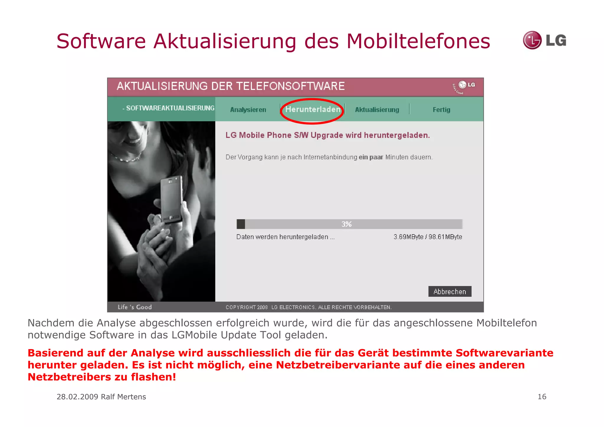 LG Guide für Update Programm für Handys