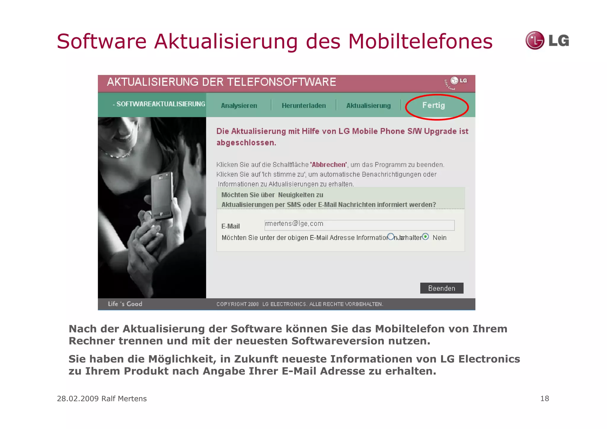 LG Guide für Update Programm für Handys