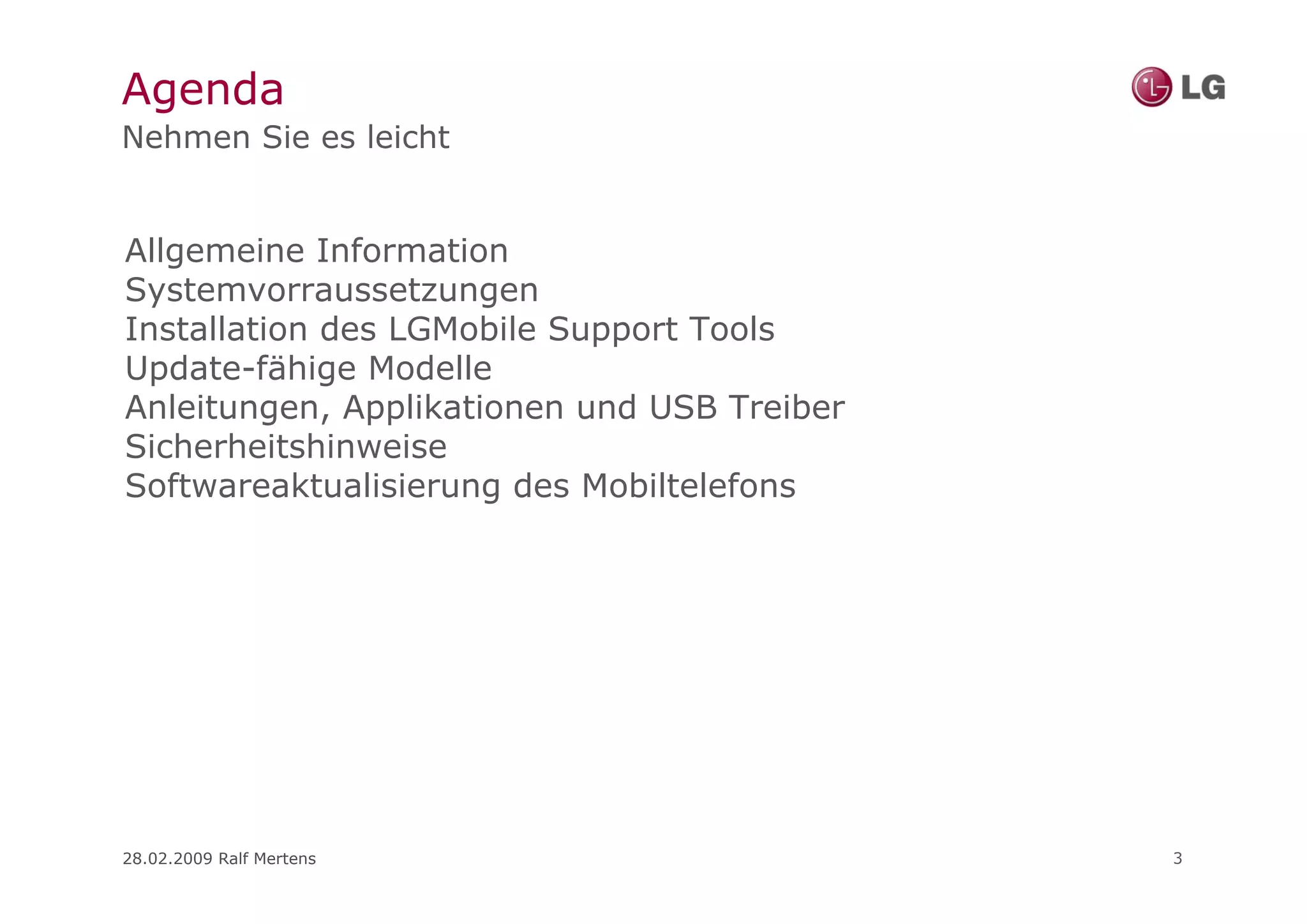 LG Guide für Update Programm für Handys